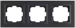 Mono Electric Schalterrahmen 3-fach Horizontale Montage in Schwarz Farbe 500-002036162