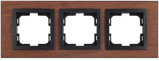 Mono Electric Πλαίσιο Διακόπτη 3 Θέσεων Κάθετης και Οριζόντιας Τοποθέτησης σε Καφέ Χρώμα 500-008510162