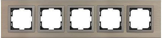 Mono Electric Switch Frame 5 Positions Horizontal Installation in Gray Color 500-005810164
