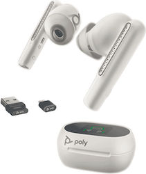 Plantronics Voyager Free 60+ UC (USB-A/Teams) In-ear Bluetooth Handsfree Căști cu husă de încărcare White Sand