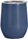 Sidirela Color Glass Thermos Stainless Steel Blue 340ml with Mouthpiece