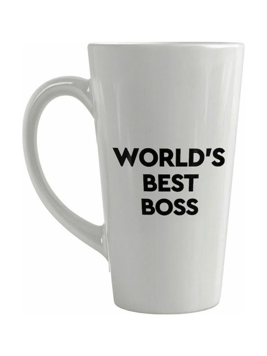 Koupakoupa World's best boss Ceramic Cup White 450ml