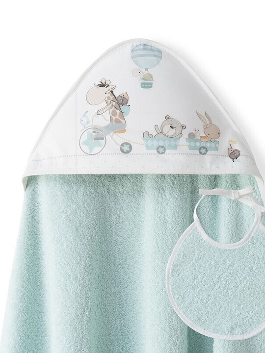 Interbaby Βρεφικό Σετ Λουτρού με Κουκούλα 100x100εκ.