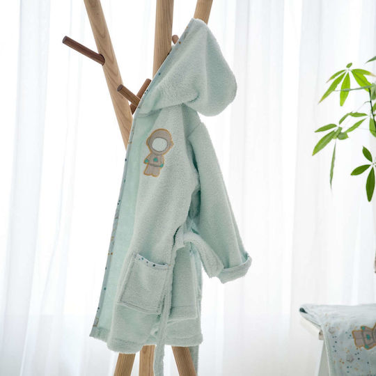 Vesta Home Baby Bathrobe Hooded Astronaut Light Blue
