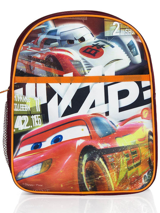 Disney Cars Σχολική Τσάντα Πλάτης Νηπιαγωγείου Πολύχρωμη με Θήκη για Παγούρι