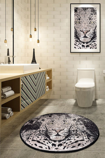 Mijolnir Covoraș de Baie Rotund Negru Φ100cm