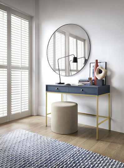 Mono Console Table in Wood & Metal Blue L103.5xW77.6xH50cm