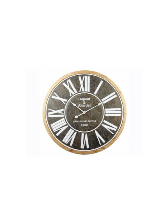Melina's Collection Wanduhr Hölzernes Schwarz Ø80cm