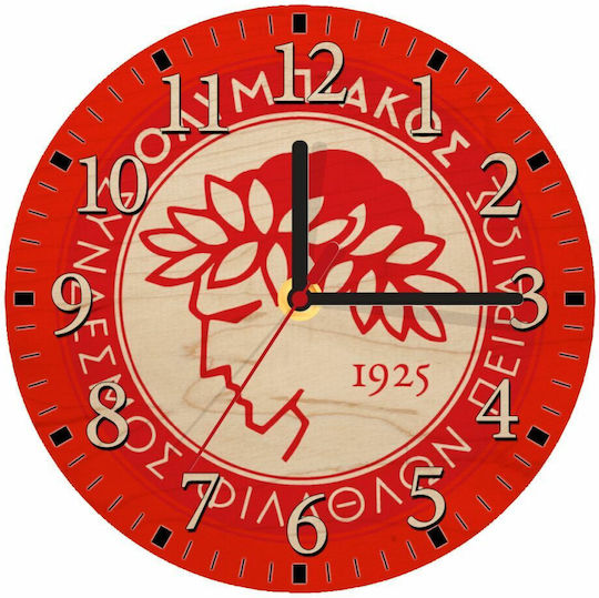 Koupakoupa Wanduhr Hölzernes Rot Ø20cm