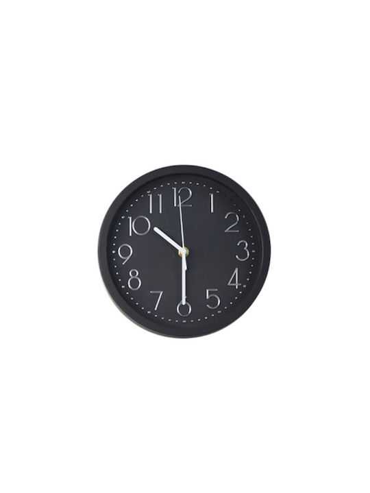 Wall Clock Plastic Black