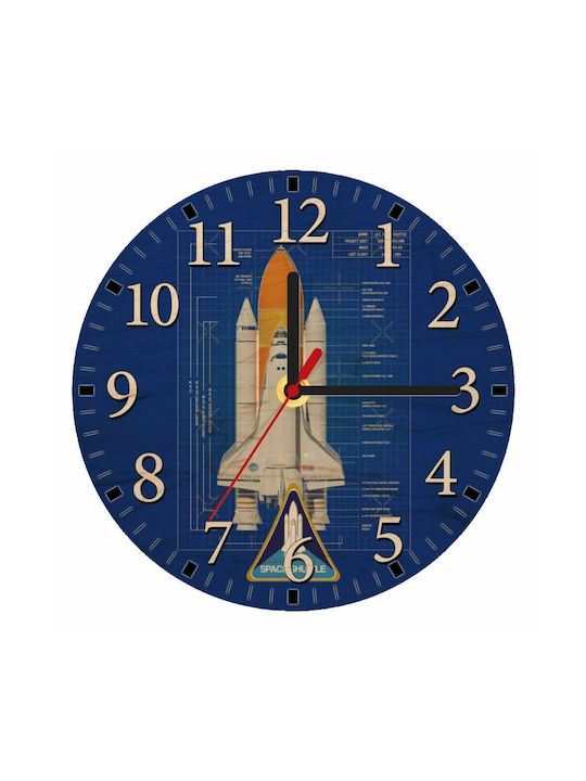 Wall Clock Wooden Blue Ø20cm