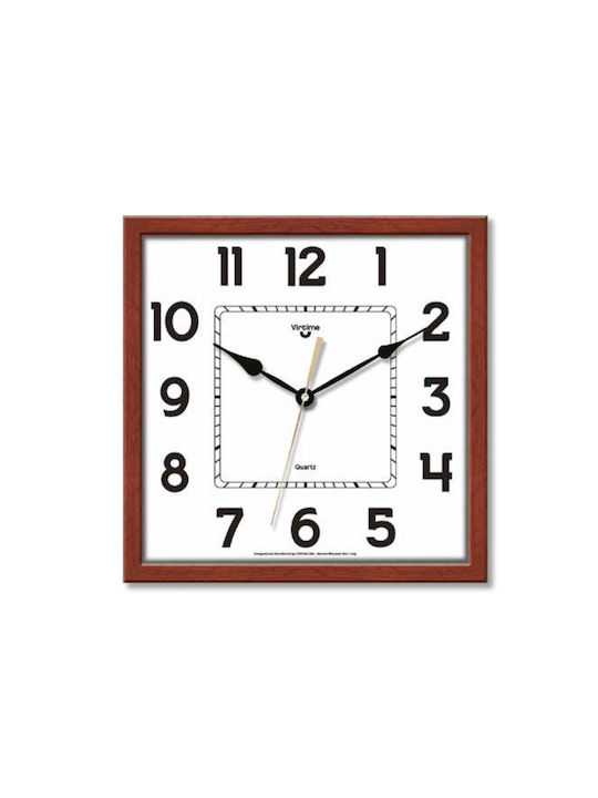 Wall Clock Wooden Brown 25x25cm