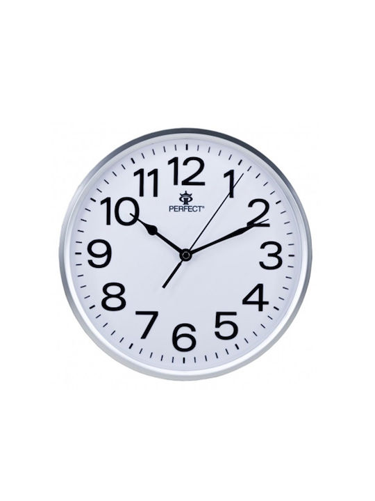 Wall Clock Plastic Silver Ø25.5cm