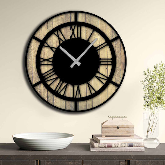 Wallity Wanduhr Kunststoff Beige Ø50cm