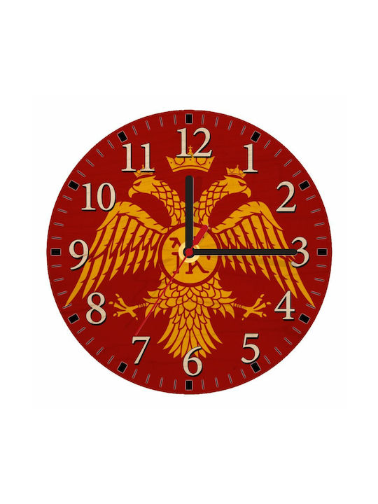 Wall Clock Wooden Red Ø20cm