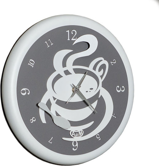 Arti E Mestieri 3D Wall Clock Metallic White Ø30cm