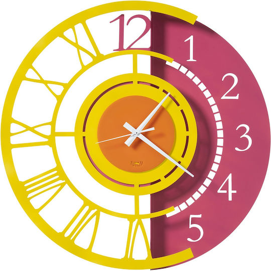 Arti E Mestieri 3D Wall Clock Metallic Yellow Ø45cm