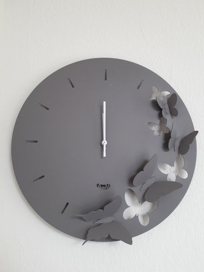Arti E Mestieri 3D Wall Clock Metallic Gray