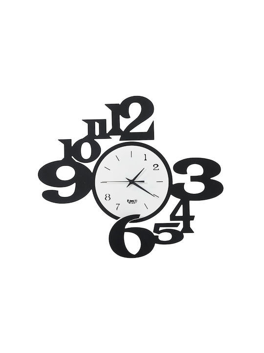 Arti E Mestieri 3D Wanduhr Metallisch Schwarz Ø40cm