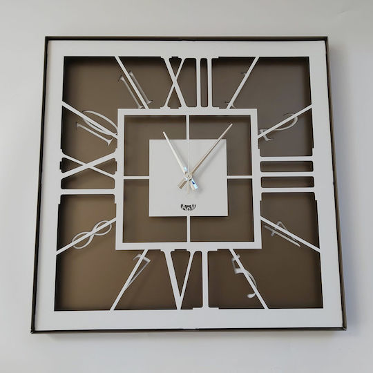Arti E Mestieri Wanduhr Metallisch Braun 50x50cm