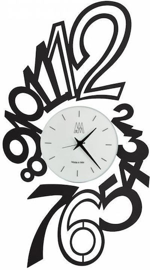 Arti E Mestieri 3D Wall Clock Metallic Black 53x30cm