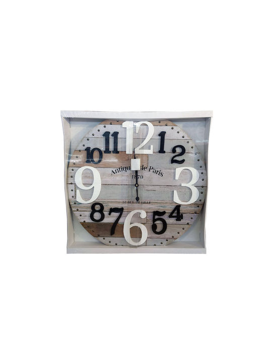 General Trade Wanduhr Hölzernes Beige Ø60cm