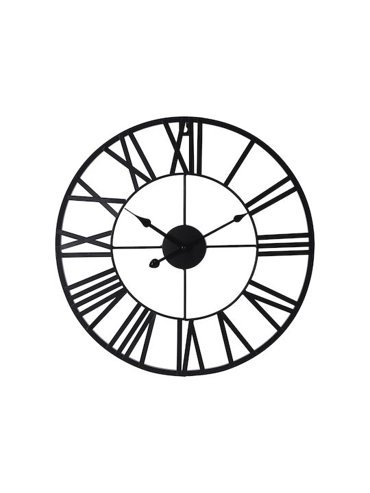 Spitishop Ρολόι Τοίχου Μεταλλικό Μαύρο 47cm