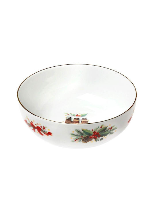 Cryspo Trio Christmas Magic Weihnachtlich Schale Porzellan Weiß L16xB6xD16cm.