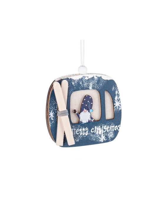 Hängendes Ornament Goblin Hölzern Blau 8x8cm
