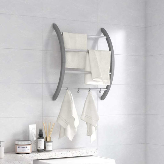 vidaXL Πετσετών Schiene Badezimmer 4 Plätze Wandmontage Schrauben ​72x72cm Silber