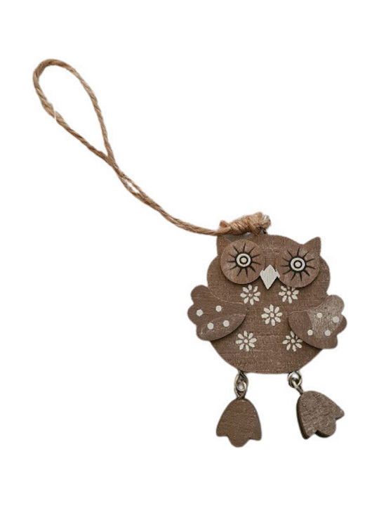 Christmas Wooden Owl Ornament Brown