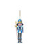 Hängender Nussknacker Ornament Kunststoff Blau 15x15cm