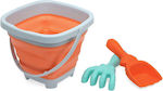 Kiokids Silicone Beach Bucket Set with Accessories Orange