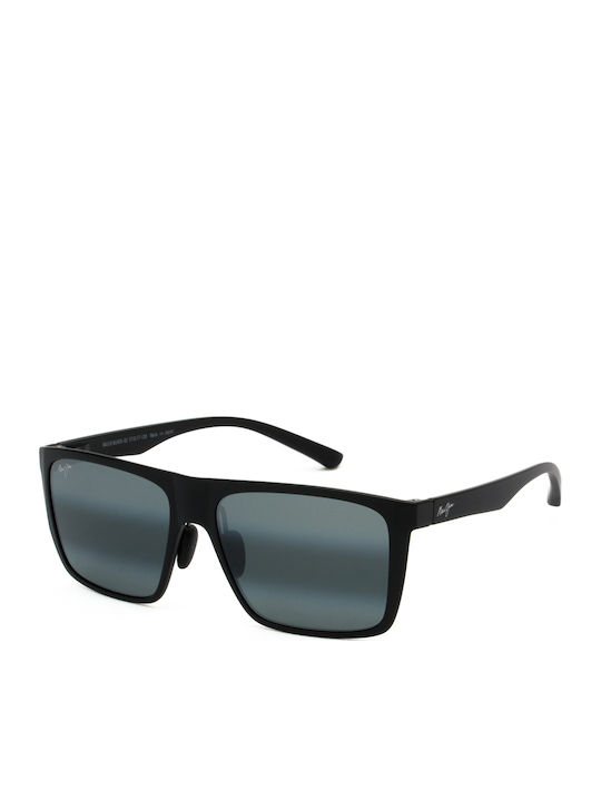 Maui Jim Honokalani Men's Sunglasses with Black Plastic Frame and Black Polarized Mirror Lens 455-02