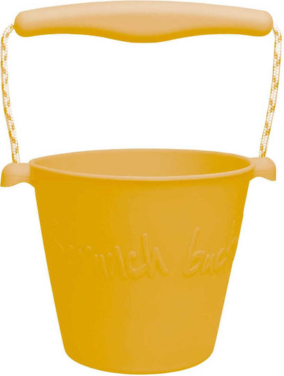 Scrunch Beach Bucket made of Silicone Yellow