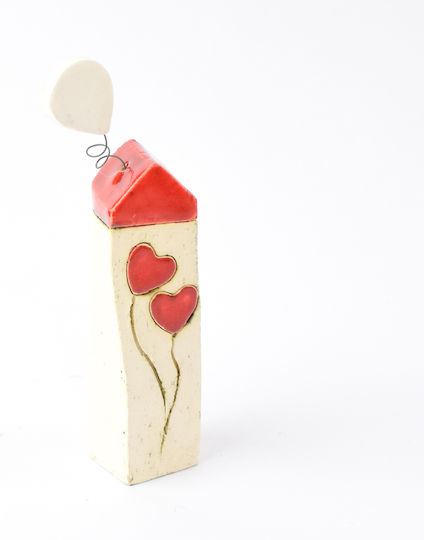 Decorative Home made of Ceramic Material Red 2x2x11.5cm 1pcs
