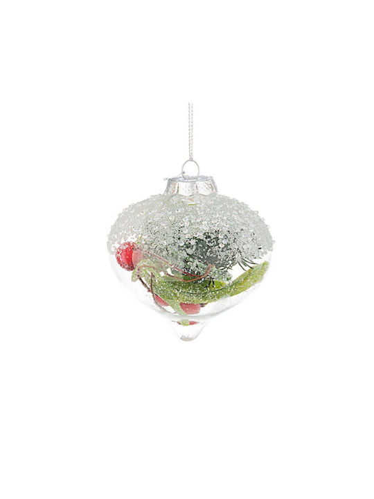 Hanging Ornament Pine Glass Transparent 8x8cm