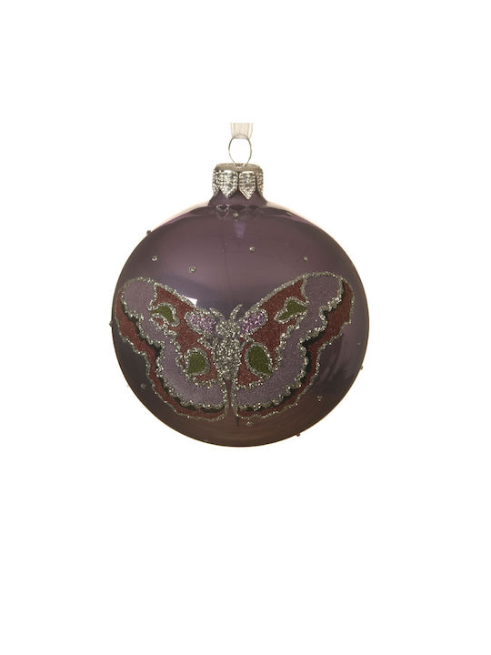 Ornament suspendat Glob De sticlă Violet 8buc