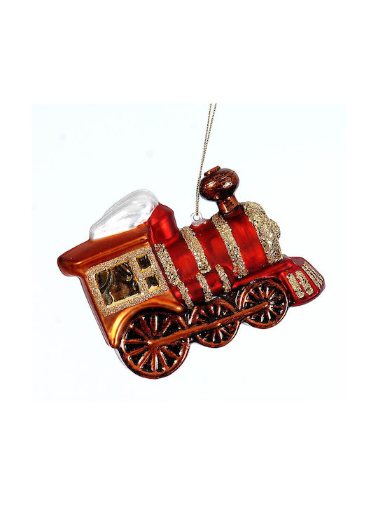 Glass Train Christmas Tree Ornament Red 12x12cm Glass Train Christmas Tree Ornament Red 12x12cm