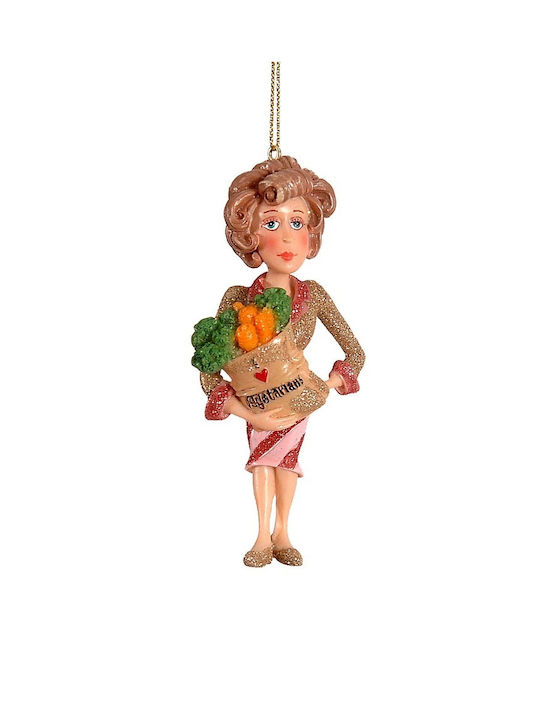 Ornament de Crăciun Figura Multicolor cu Pulbere de Aur cu Paiete