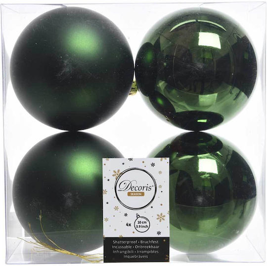 Ornament suspendat Glob Plastic Verde 10buc Set 4buc