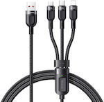 Mcdodo Braided USB to Type-C / Lightning / micro USB Cable Μαύρο 1.2m (CA-0930)