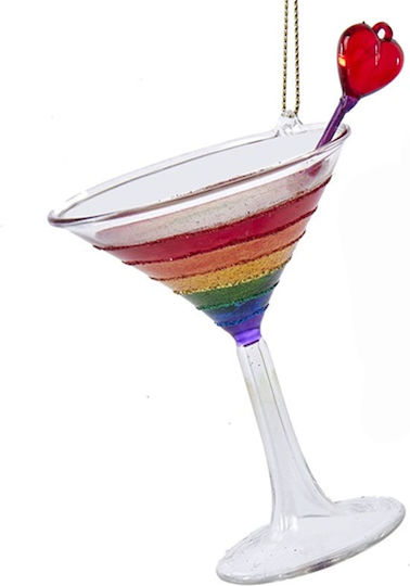 Hängendes Ornament Glas Glas Mehrfarbig mit Glitzer