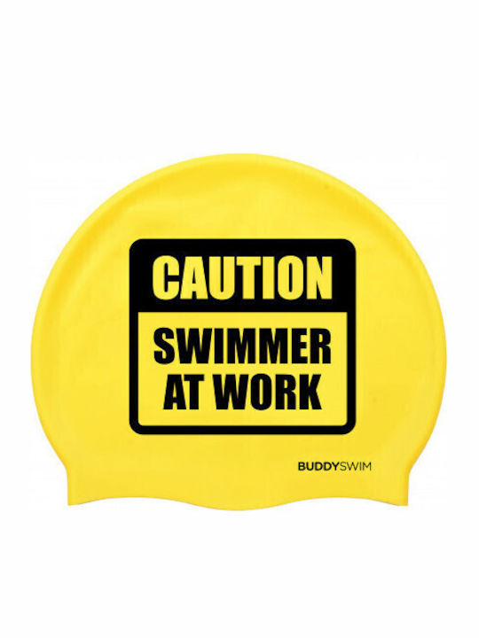 Buddyswim Silicone Adults Swimming Cap Yellow
