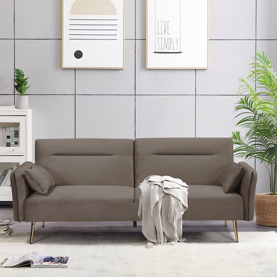 Flick Dreisitzer Sofa Bett Braun 211x87x81cm