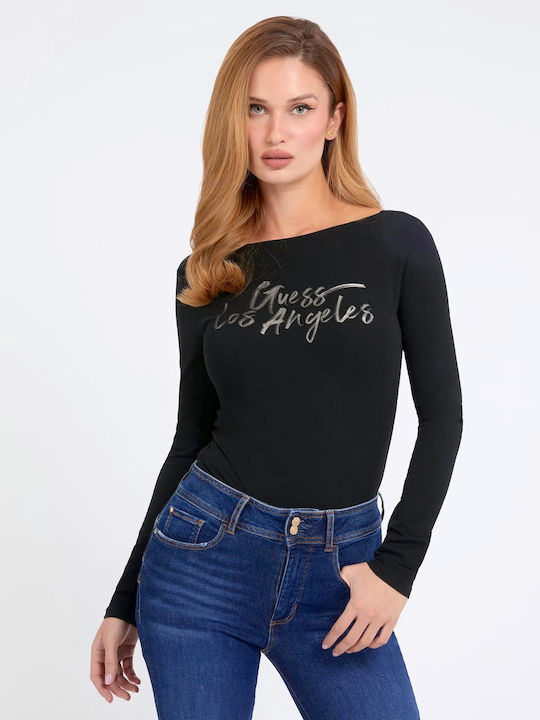 Lingerie Long Sleeve Bodysuit Slim Fit Black