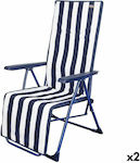 Solseng Aktive Lounger-Armchair Beach Blue 70x48x147cm Set of 2pcs