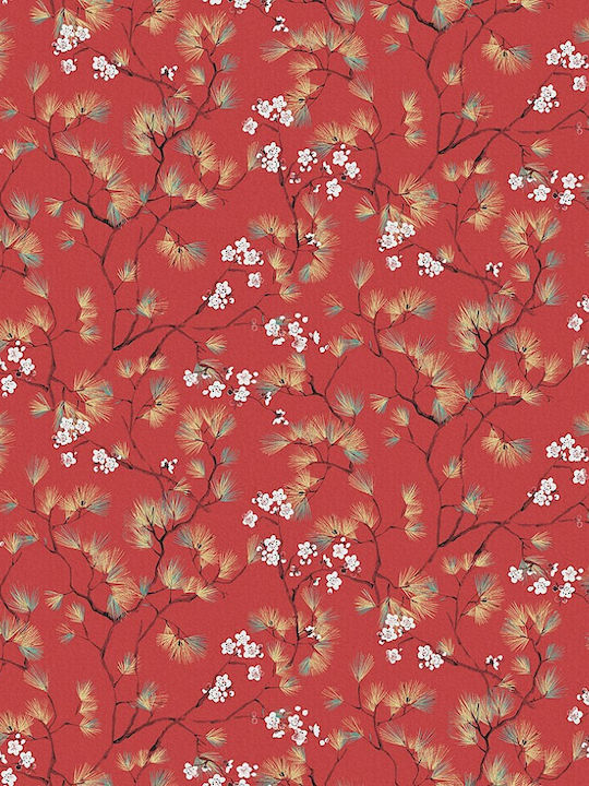 Wallpaper Vinyl Red L1000xW53cm Washable