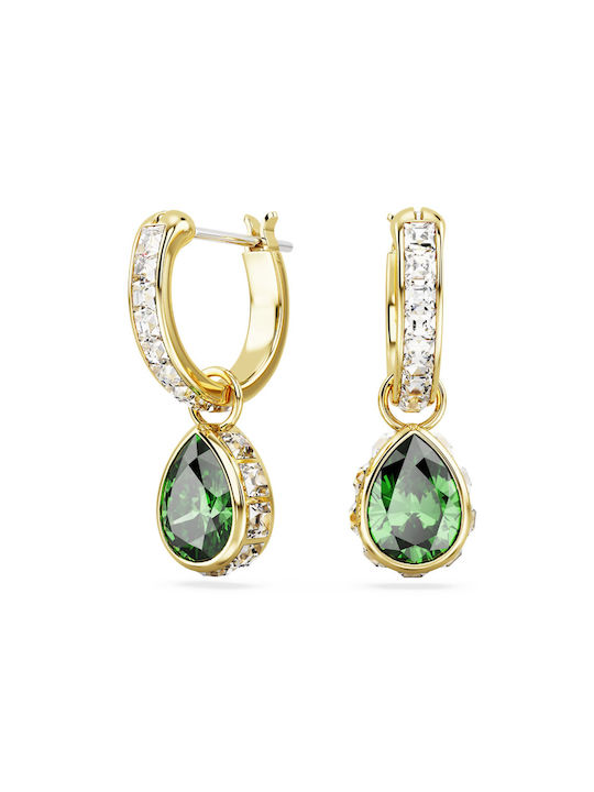 Swarovski Earrings Hoops Gold Plated with Stones