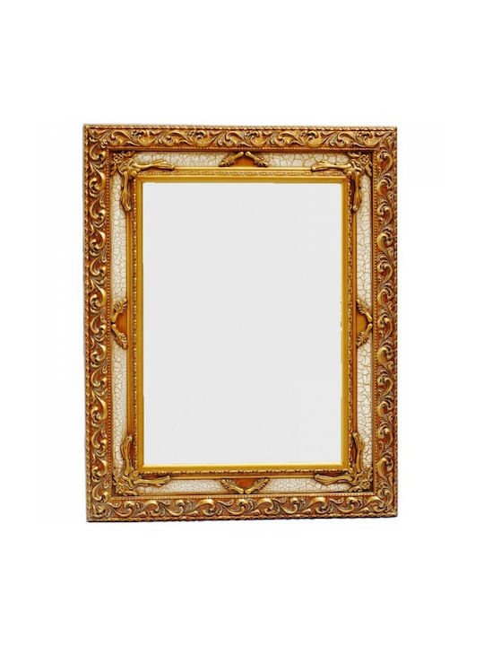 Lampiris Interiors Като Огледало за Стена с Златист Дърво Рамка 70x50см 1бр